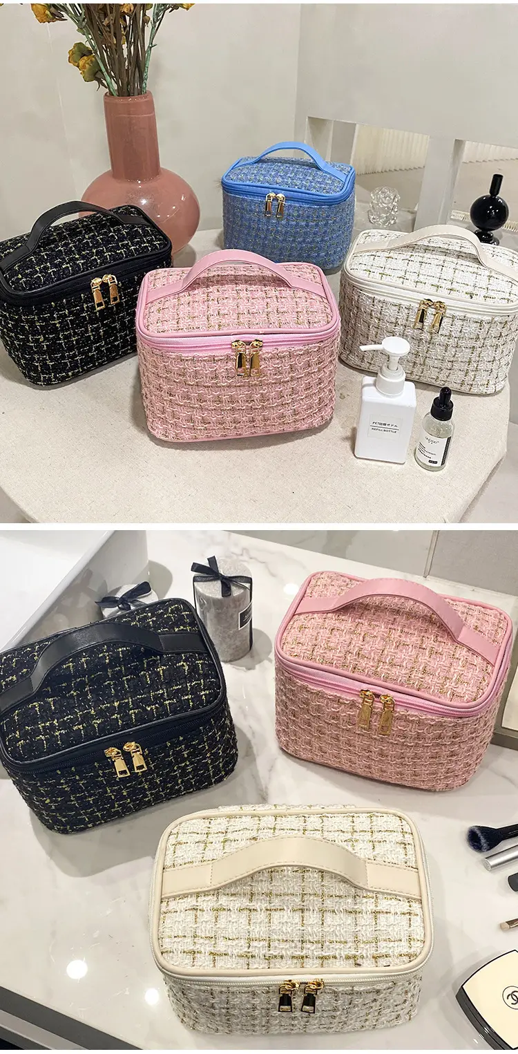 (Wholesale), handheld cosmetic bag, capacious purse, organizer bag for traveling, internet celebrity, Chanel style — chobi 19