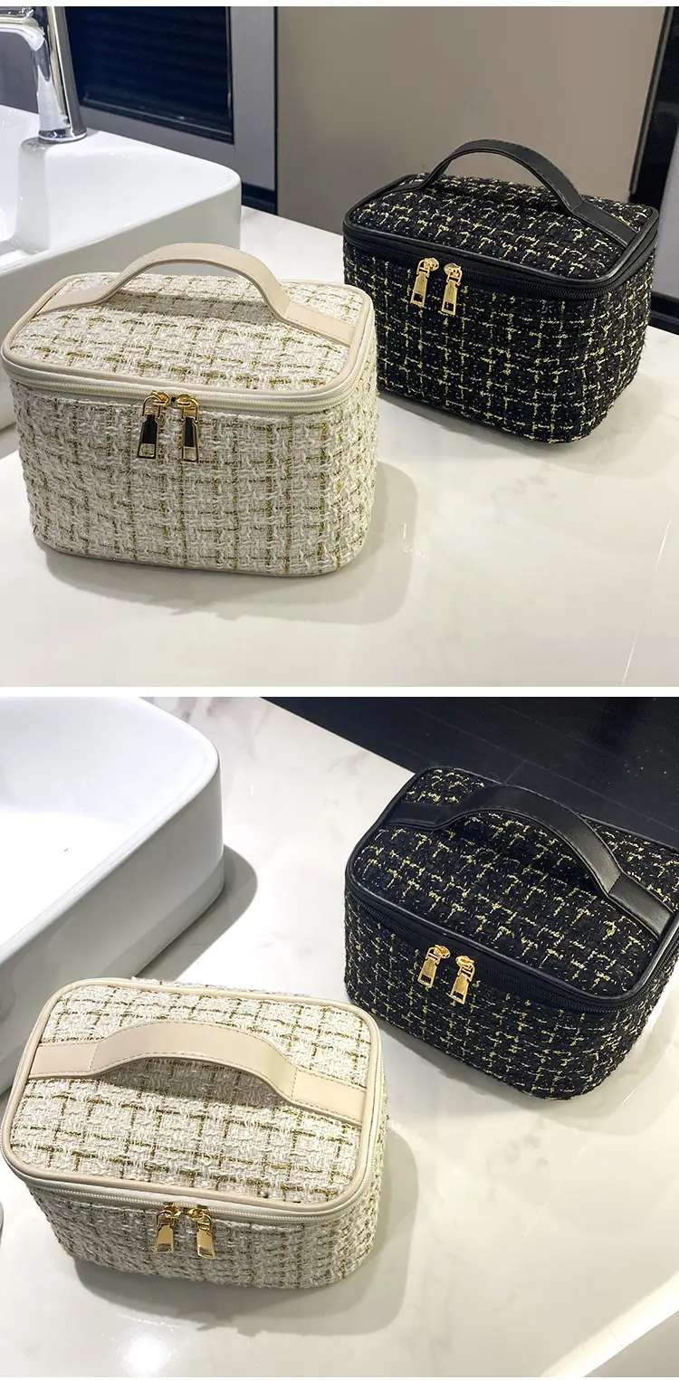 (Wholesale), handheld cosmetic bag, capacious purse, organizer bag for traveling, internet celebrity, Chanel style — chobi 16