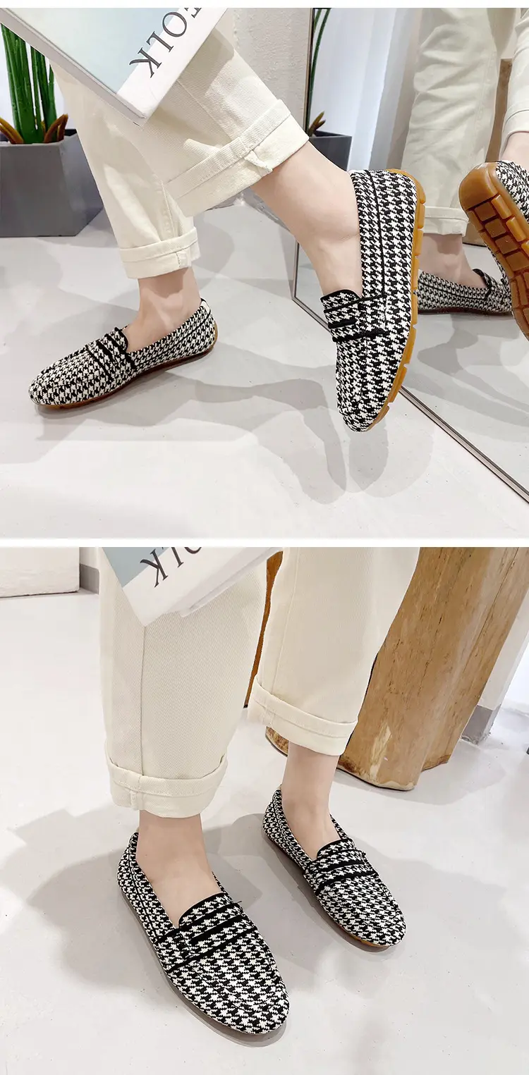 (Cross-border trading), knitted woven shoes, casual loafers, Collection Year 2025, round toe, non-slip sole — chobi 18