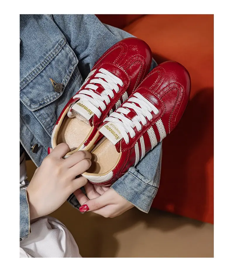 Autumn breathable GAT shoes, retro universal sneakers, women's style, autumn season 2026, trend of season, genuine leather, soft sole — chobi 11