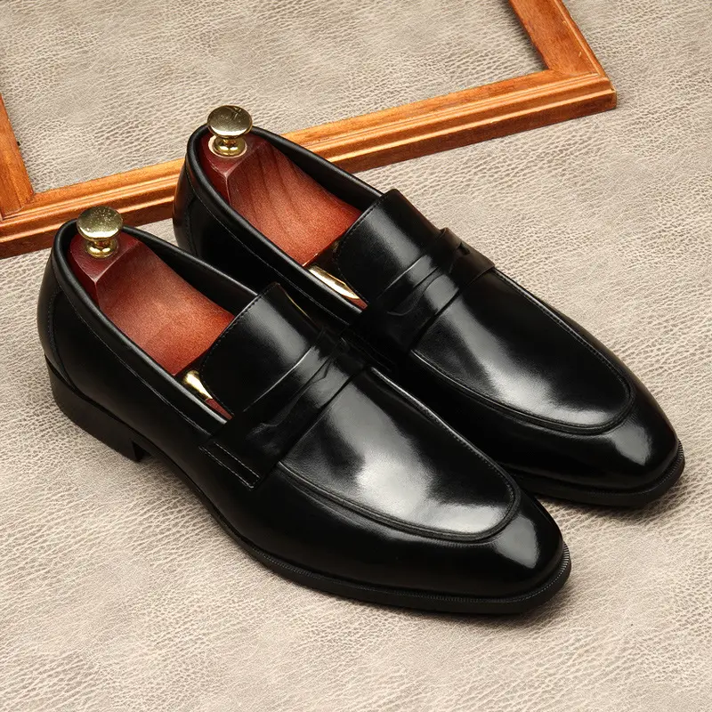 The new men's shoes, the European version of the leather, comfortable soft leather surface.Working at work, large size 45 — chobi 3
