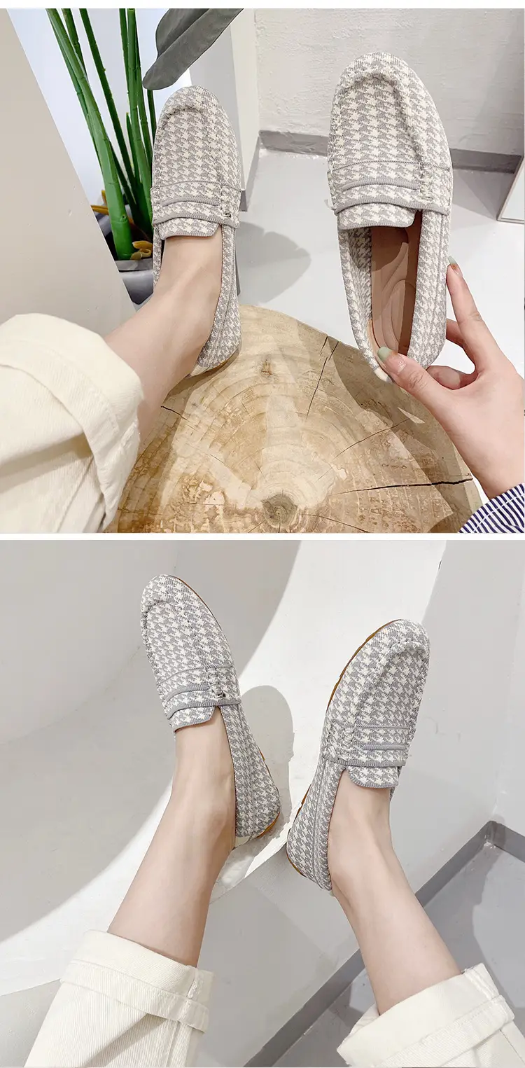 (Cross-border trading), knitted woven shoes, casual loafers, Collection Year 2025, round toe, non-slip sole — chobi 11