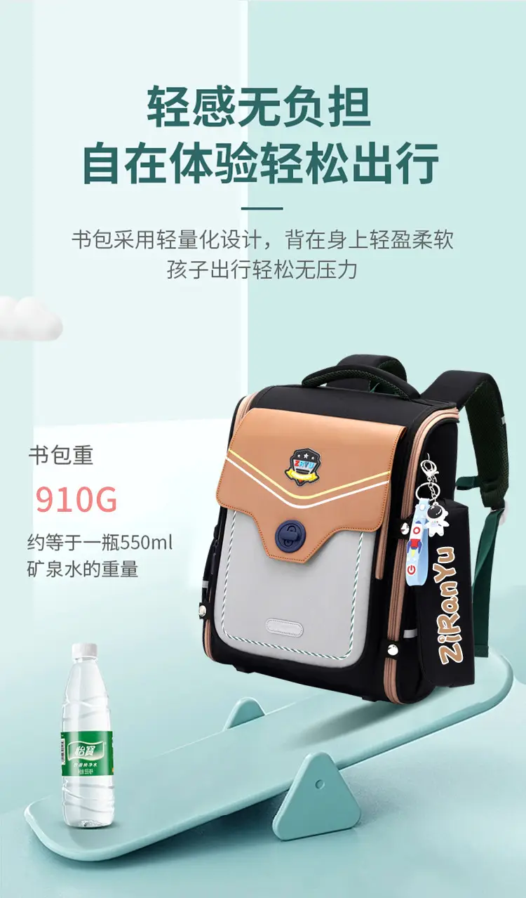 School bag, capacious backpack lightweight for men and women, 3-6 years, spine protection, British style — chobi 11