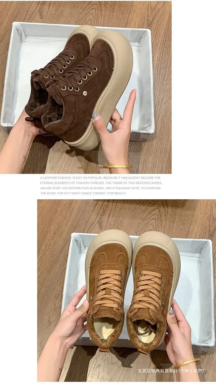 Insulated winter lightweight sneakers platform, keep warm GAT shoes, women's style — chobi 18
