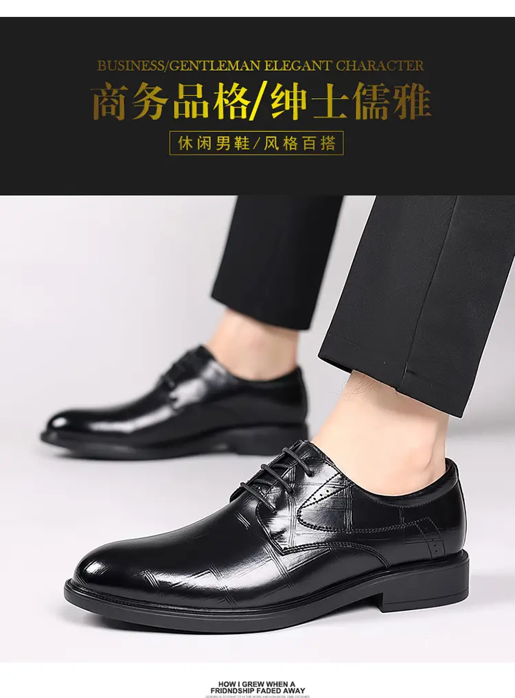 Men's autumn classic suit jacket English style, shoes pointed-toe for leisure, soft sole, genuine leather — chobi 18