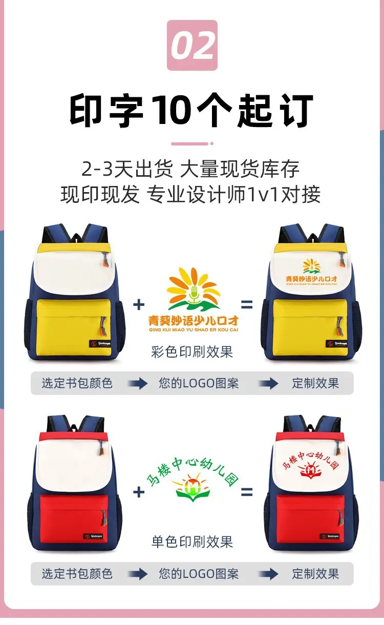 School bag, backpack for early age, custom-made, with your logo imprint, early education — chobi 4