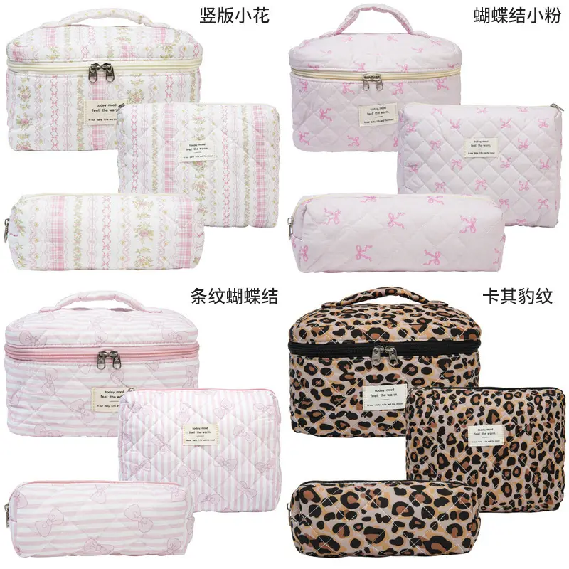 Handheld capacious cosmetic bag, cute brand storage system for traveling, flowered — chobi 8