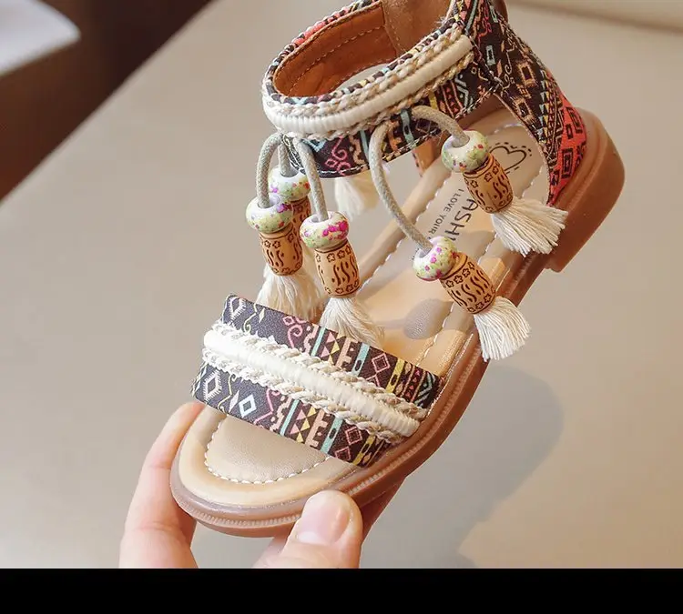 Ethnic sandals, fashionable children's beach footwear, ethnic style, western style, summer 2024 — chobi 16