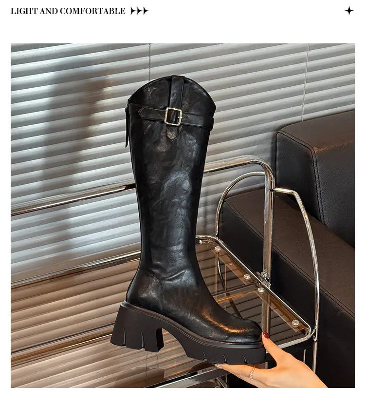 Fashionable autumn high boots platform, trend of season, height increasing — chobi 8