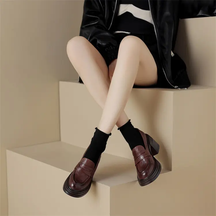 Shoes platform heels, loafers, round toe, wide stable heel — chobi 3