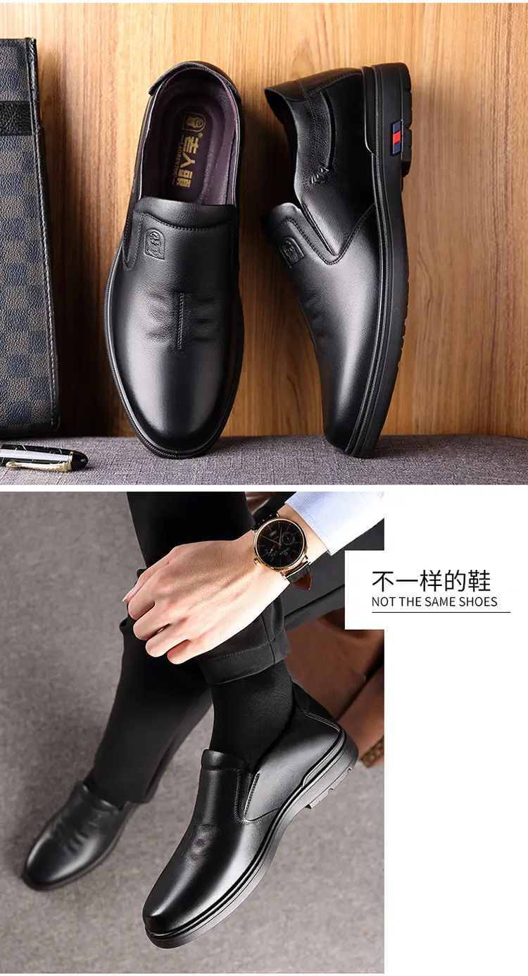 Men's comfortable human head, shoes made of soft leather, breathable loafers, cowhide, soft sole — chobi 16