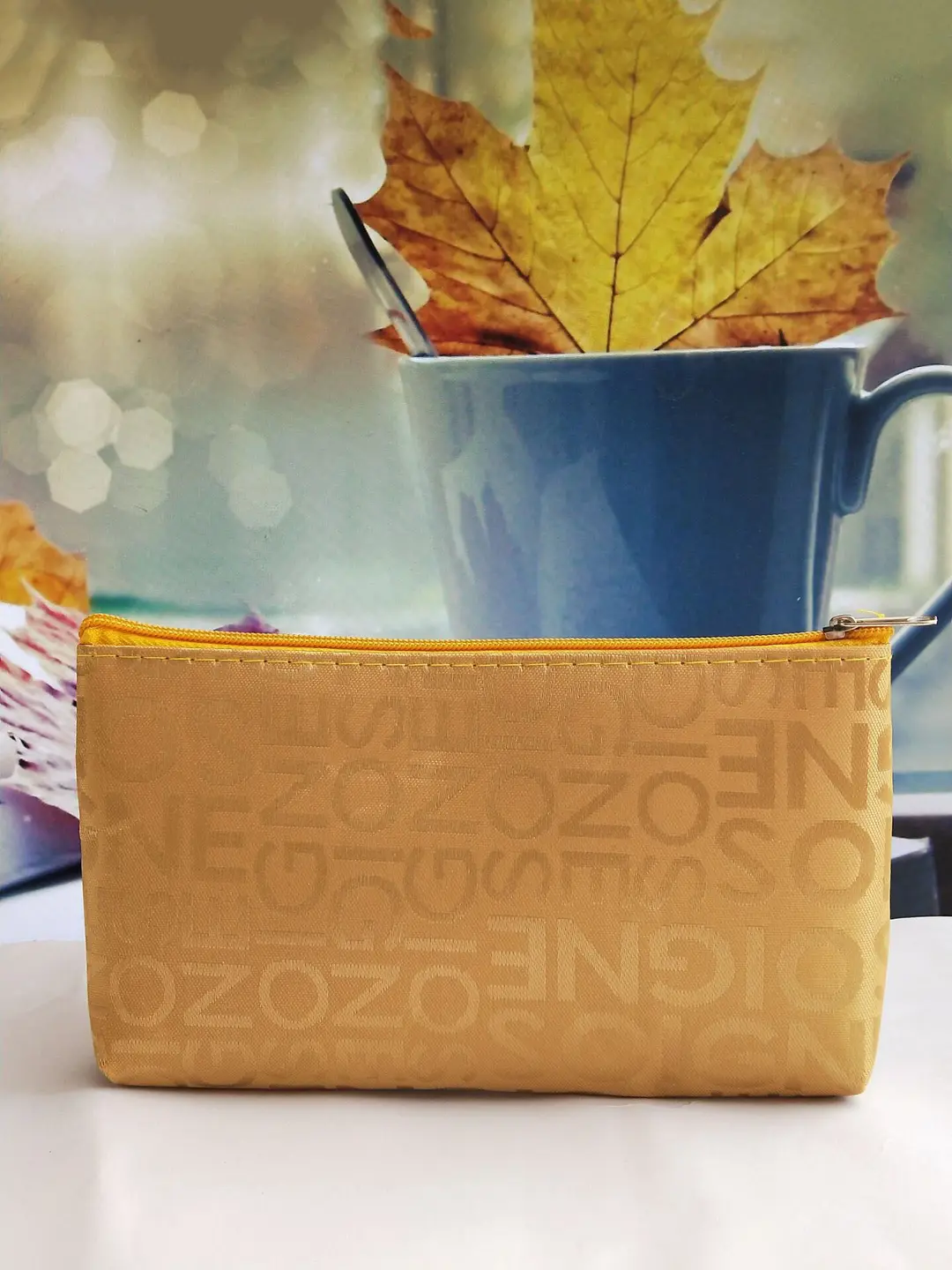 Korean style casual bag letter jacquard cosmetic bag horizontal style square hand cosmetic bag toiletry bag for women — chobi 13