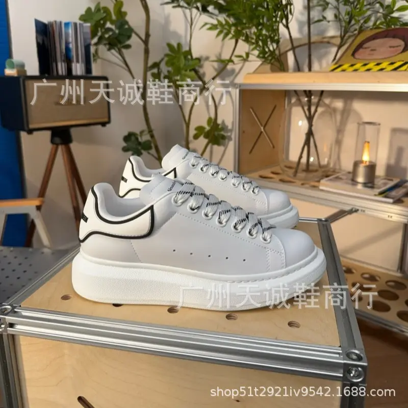 (Cross-border trading), universal casual white sneakers platform with hidden heel for men and women, extra thick chunky platform — chobi 8