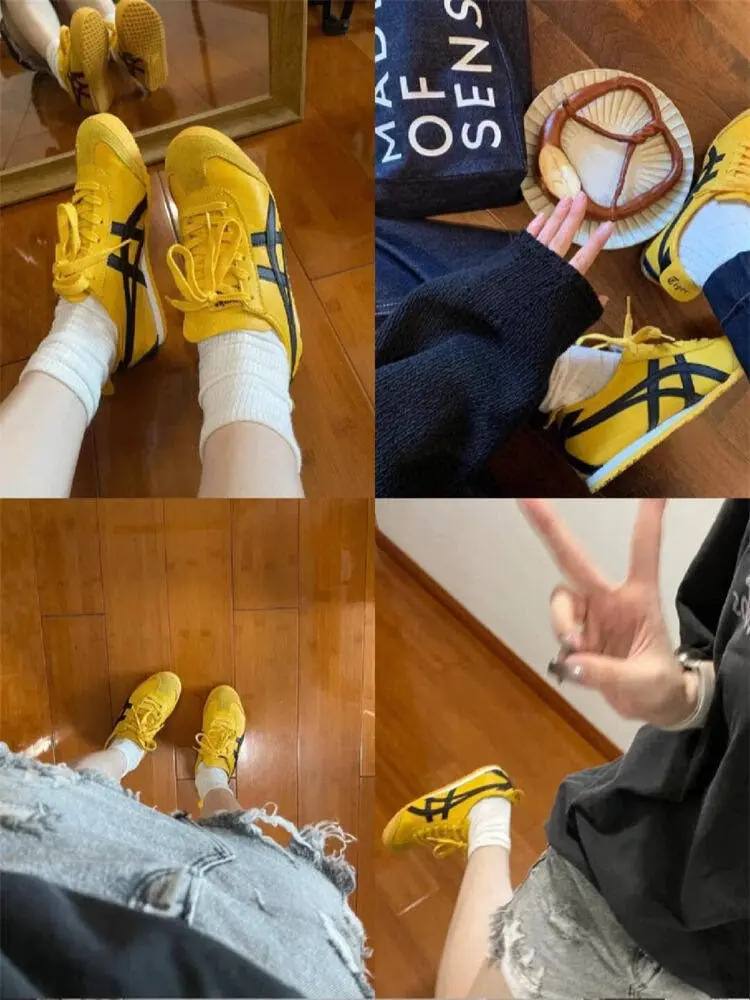 Cross-border Onizuka official website onslaught tiger flagship men's and women's one-step lazy moral training Forrest Gump white shoes — chobi 4