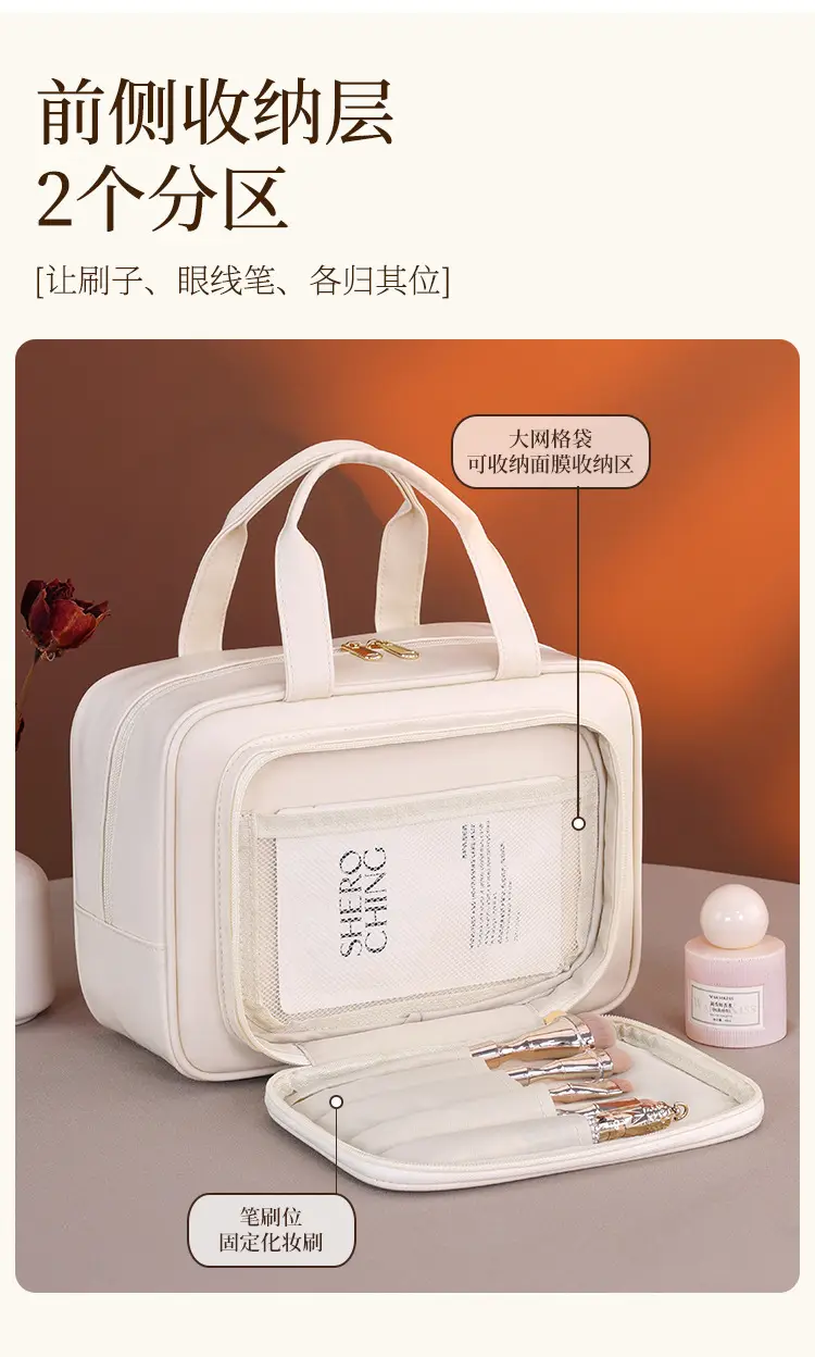 Capacious storage system, handheld cosmetic bag, travel bag, organizer bag, high-quality style — chobi 6