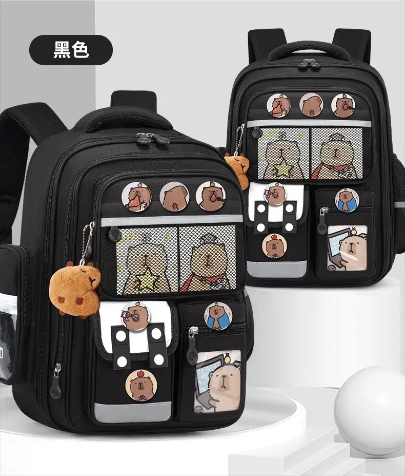 School bag, cartoon capacious backpack lightweight, 1-3-6 years, spine protection — chobi 18