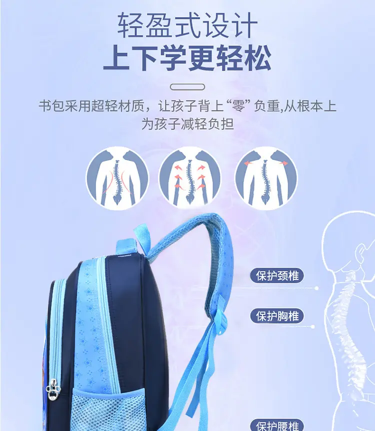 Cartoon school bag for men and women, cute backpack lightweight, 1-3 years, spine protection — chobi 9