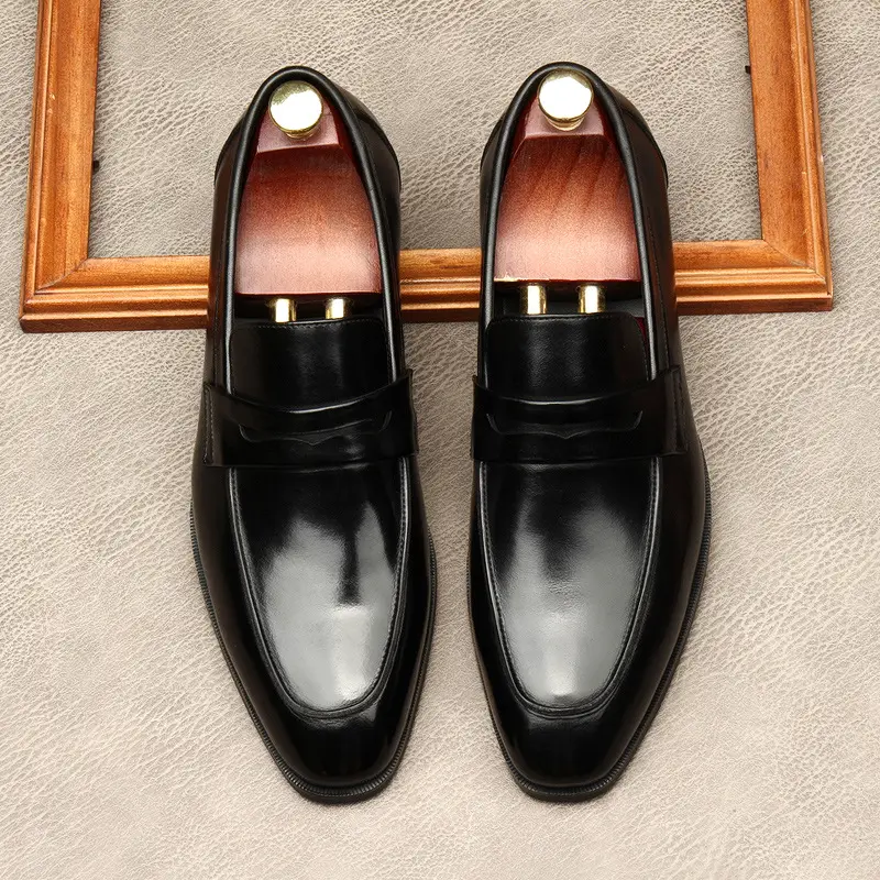 The new men's shoes, the European version of the leather, comfortable soft leather surface.Working at work, large size 45 — chobi 1
