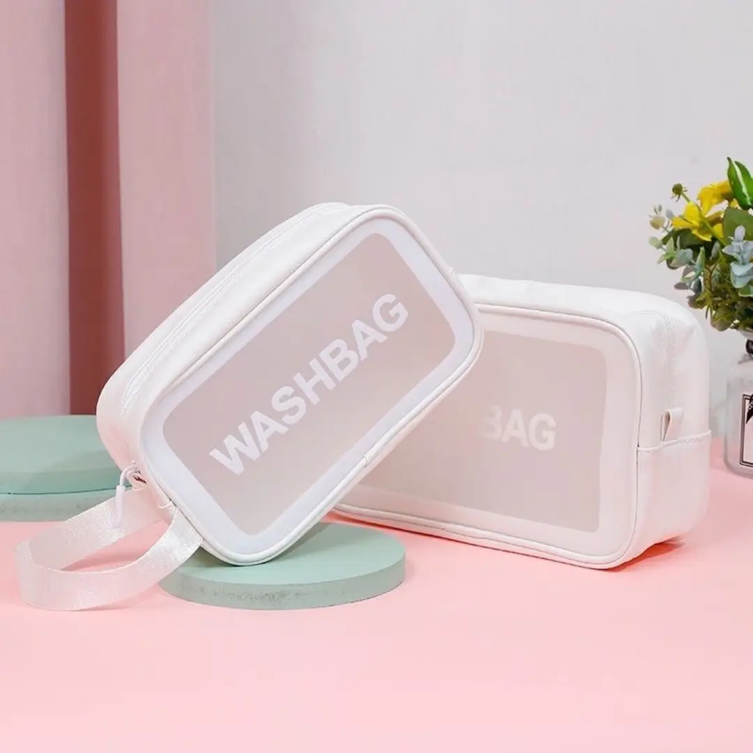 Classic fresh waterproof capacious handheld cosmetic bag PVC for traveling — chobi 3