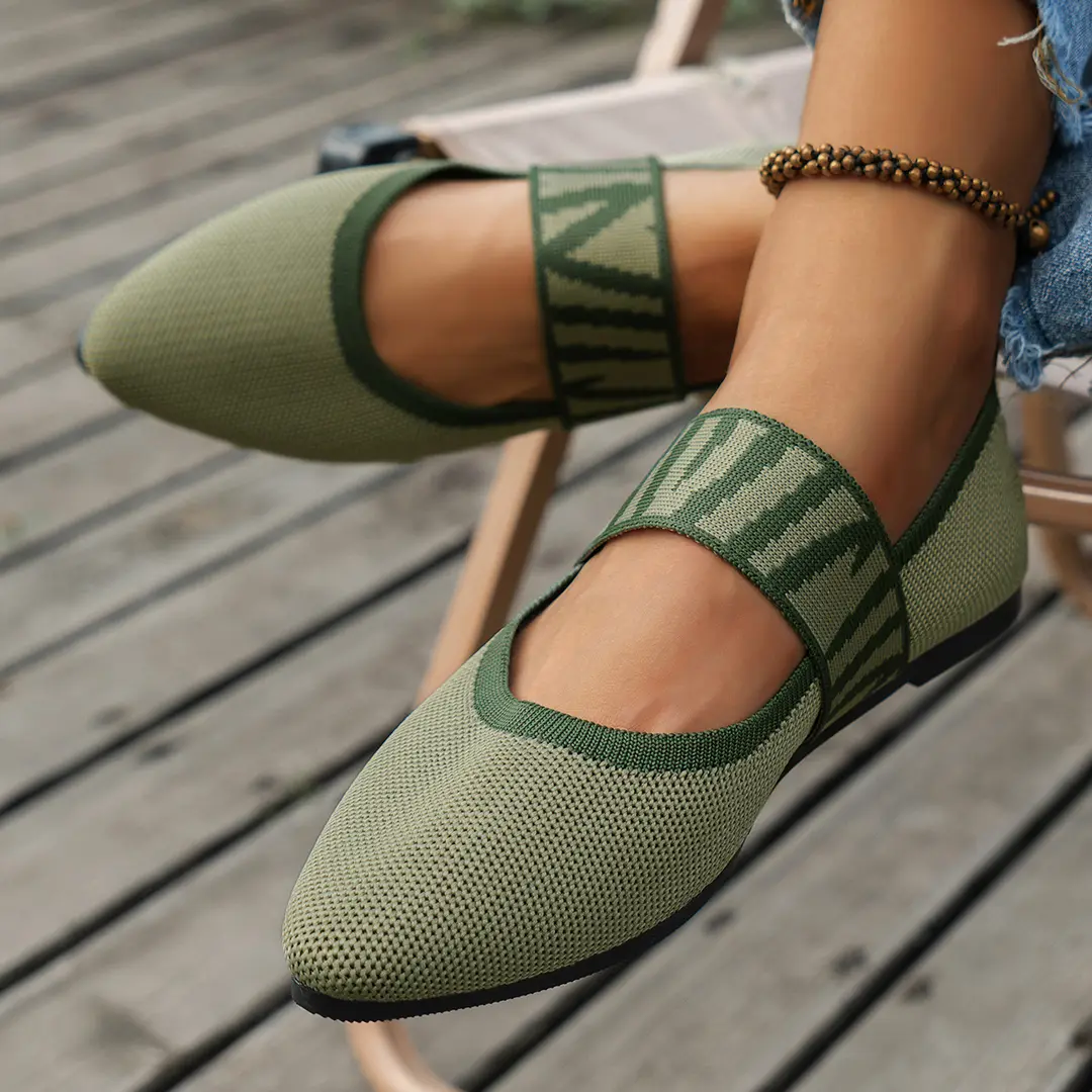 (Cross-border trading), shoes flat pointed-toe low-cut, slip-ons, breathable two-tone loafers, European style, made with flyknit technology — chobi 4