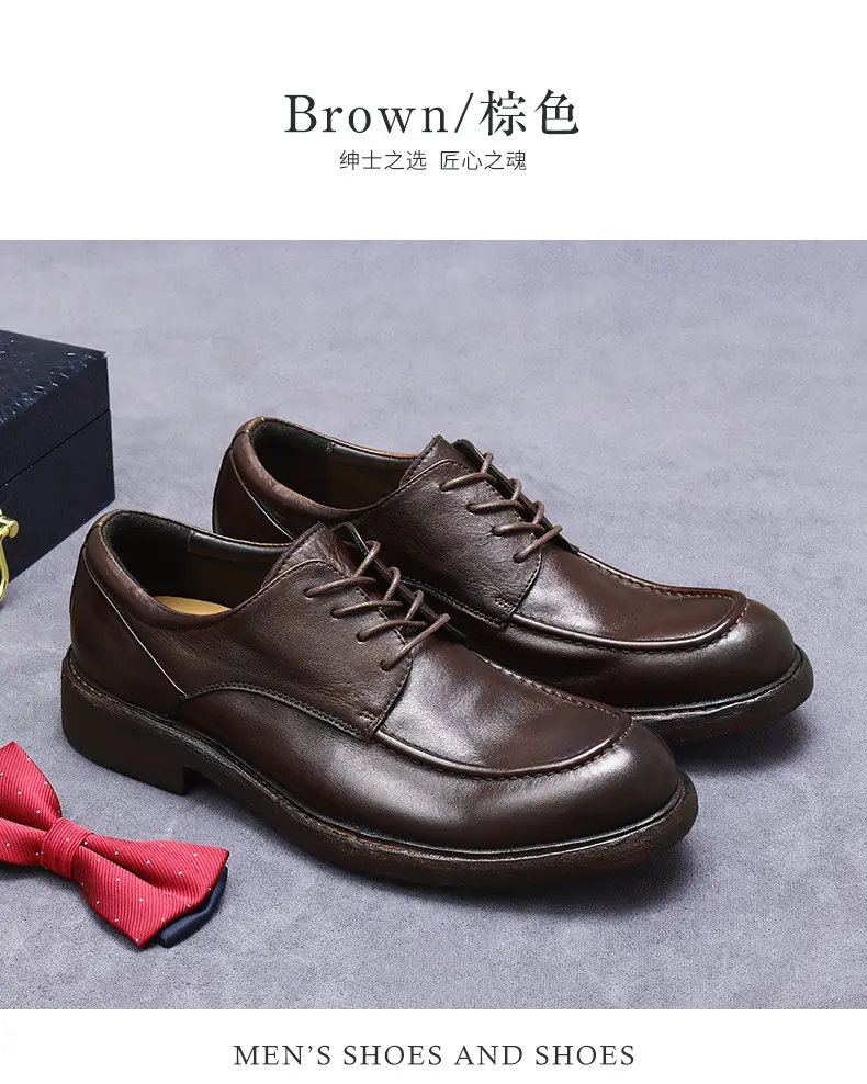 [vip spot] Light luxury Goodyear handmade shoes men's shoes cowhide leather sole genuine leather trendy business shoes British style — chobi 4