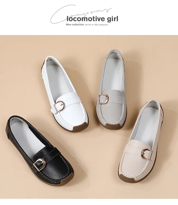Casual women's loafers flat, comfortable “mom shoes”, Collection Year 2026, soft sole, plus size, non-slip sole — chobi 24