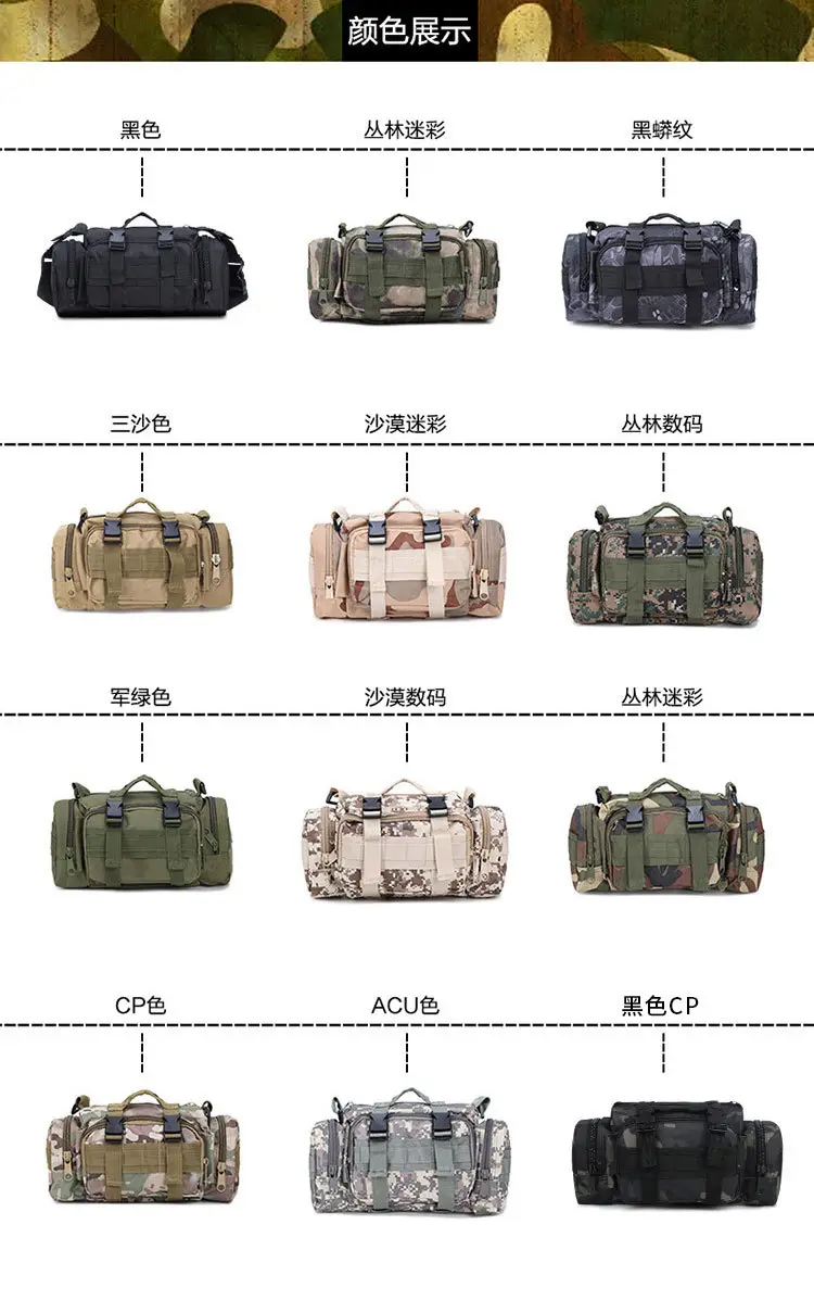 Camouflage shoulder bag, belt bag, purse, tactics one-shoulder bag for leisure, camera, backpack — chobi 9