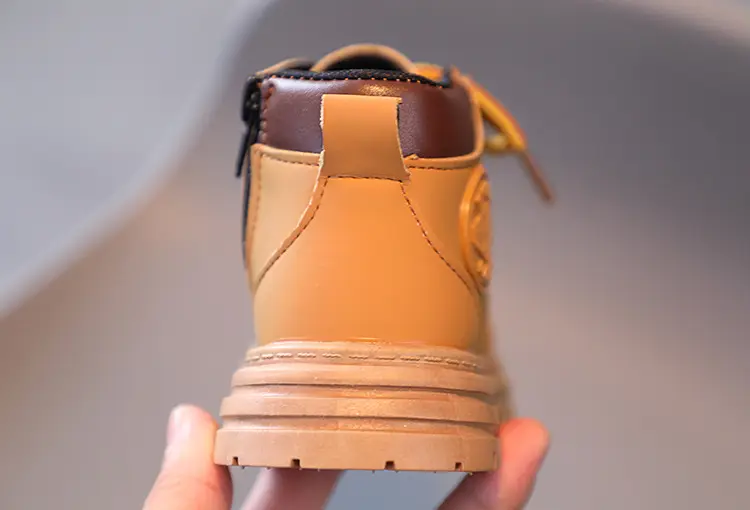A piece of children Martin boots 2023 autumn and winter new girls wild yellow boots boys retro British style — chobi 16
