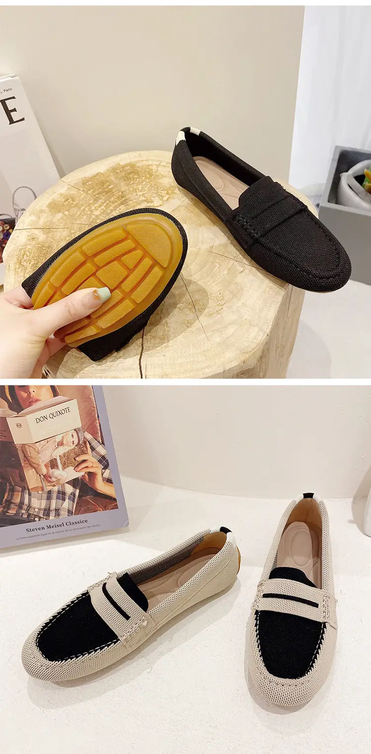 (Cross-border trading), knitted woven shoes, casual loafers, Collection Year 2025, round toe, non-slip sole — chobi 29