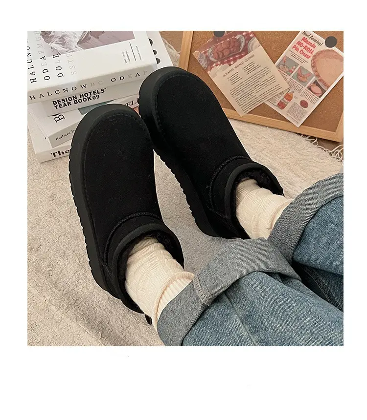 Bread shoes snow boots for women 2026 new popular winter velvet women's shoes thick sole waterproof anti-slip warm cotton shoes — chobi 11