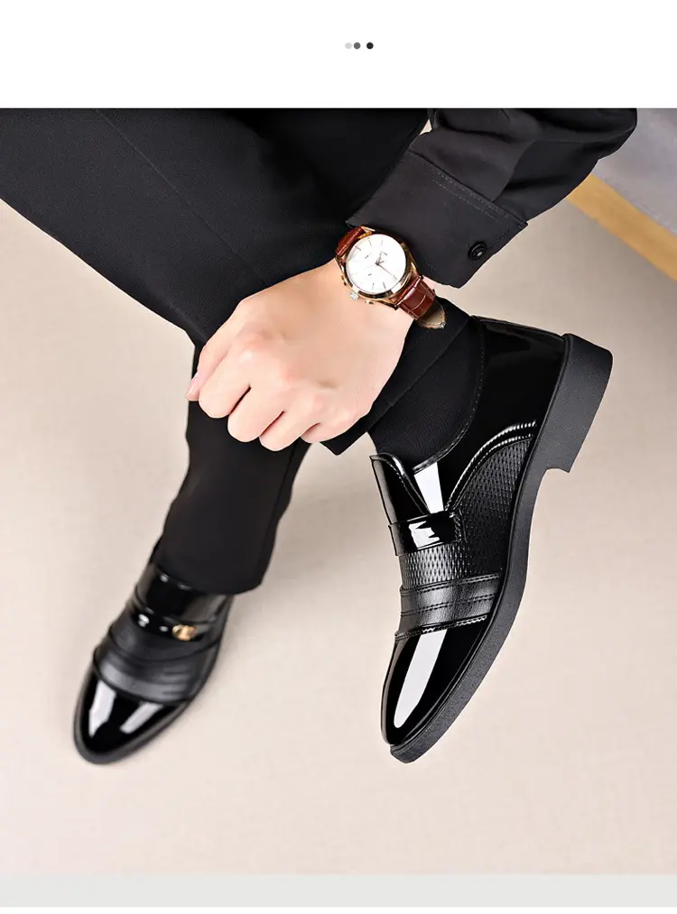 (Cross-border trading), men's glossy shoes, casual footwear, universal classic suit jacket, Collection Year 2025, plus size, mirror effect — chobi 13