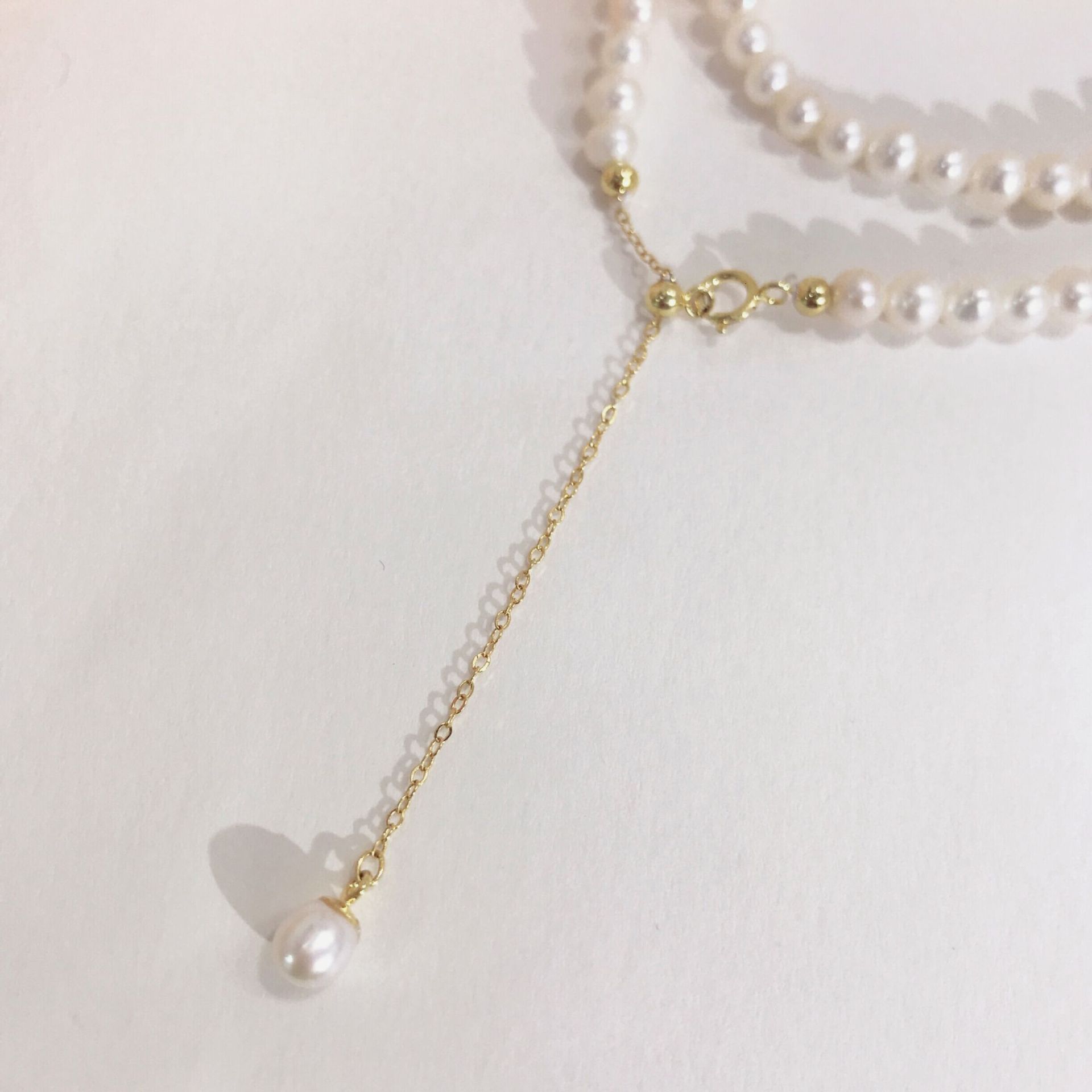 Organic accessory, necklace from pearl, chain, set for mother's day, silver 925 sample, Birthday gift — chobi 4