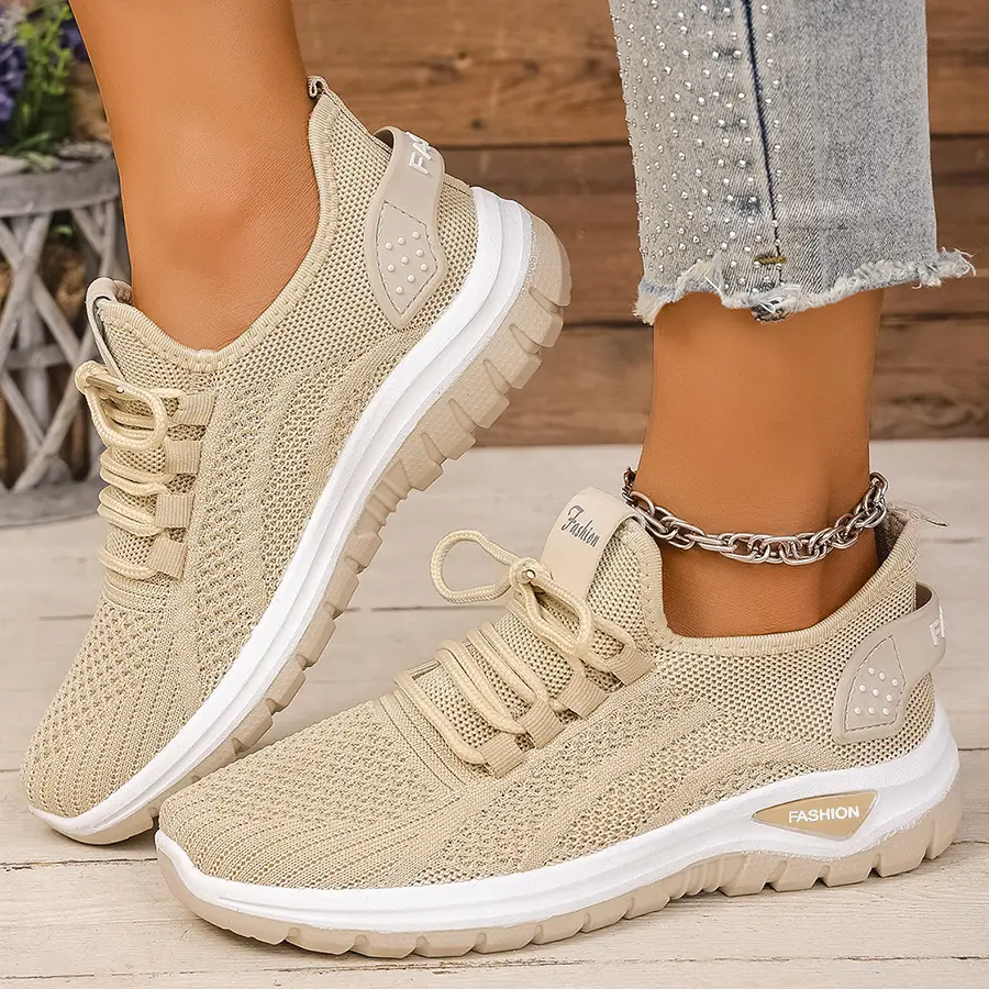 Women's shoes new style casual sports comfortable soft sole cross-border large size fly knit shoes versatile casual spring and autumn — chobi 11