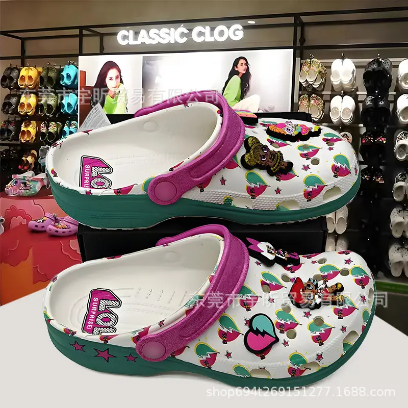 cross Children's Crocs-style slippers, children's bag, beach footwear, sandals, for teenagers, closed toe, family style — chobi 5