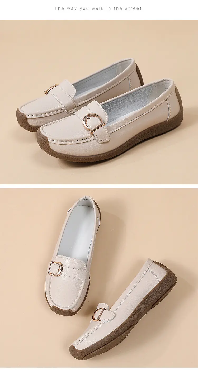 Casual women's loafers flat, comfortable “mom shoes”, Collection Year 2026, soft sole, plus size, non-slip sole — chobi 25