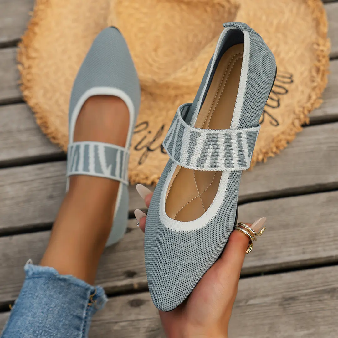(Cross-border trading), shoes flat pointed-toe low-cut, slip-ons, breathable two-tone loafers, European style, made with flyknit technology — chobi 9