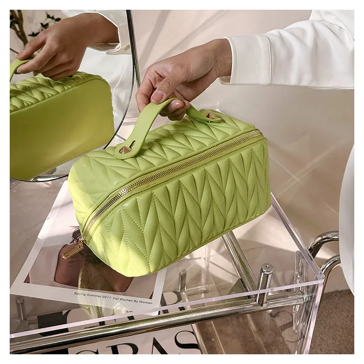(Cross-border trading), capacious cosmetic bag for traveling, solid color retro organizer bag, city style — chobi 11