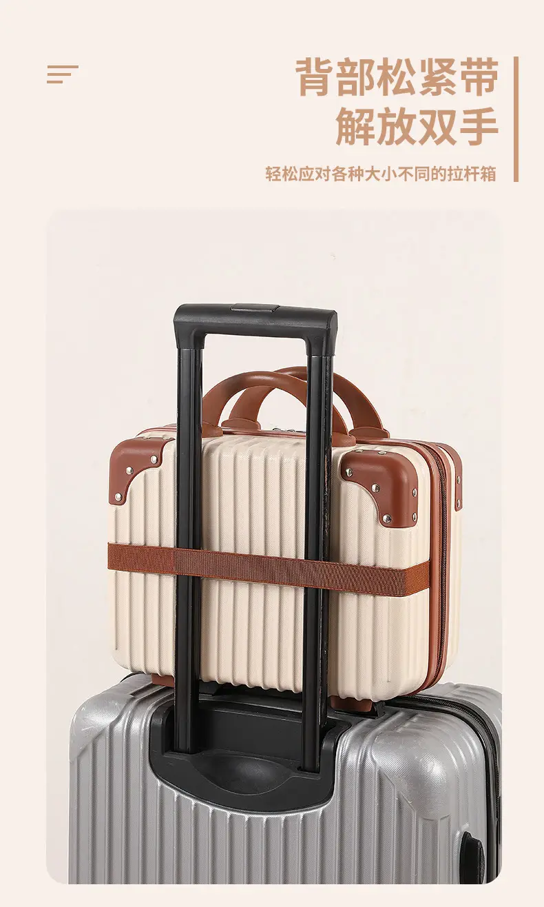 Retro small suitcase, handheld storage box, organizer bag, 14 inch — chobi 8
