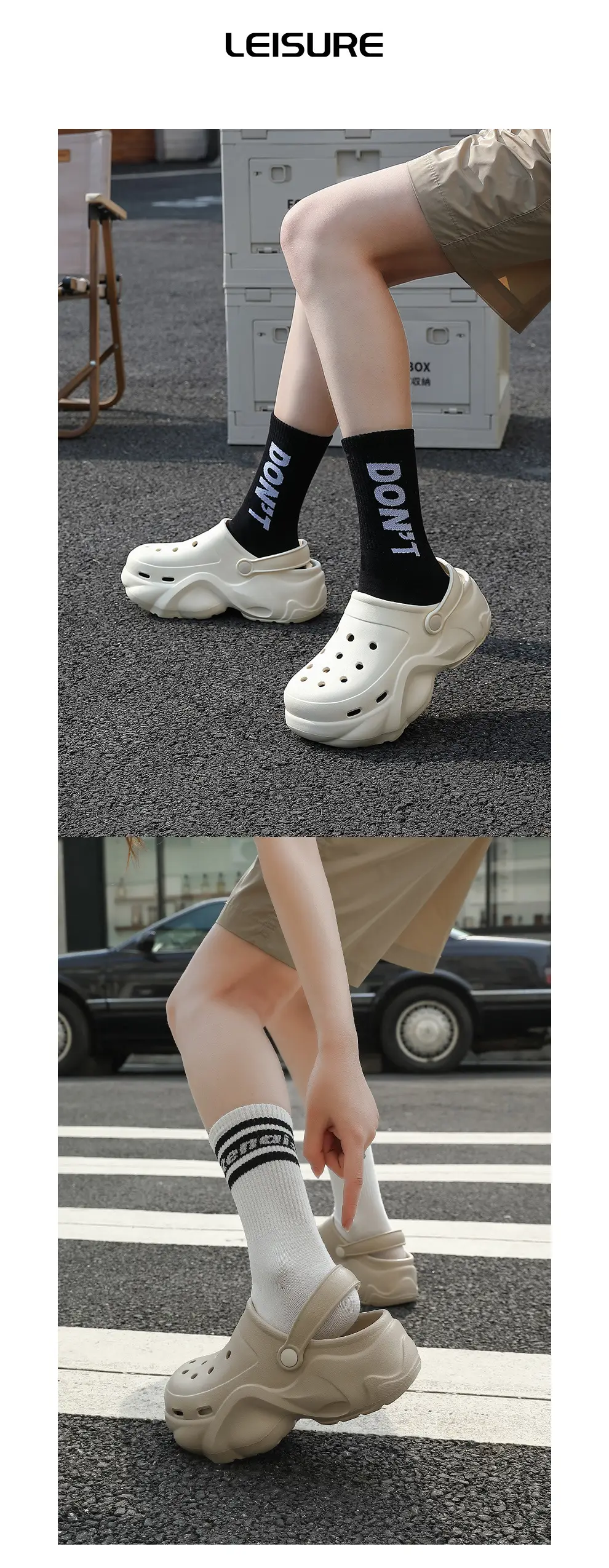 (Wholesale), fashionable Crocs-style slippers platform, cute sandals, beach women's slippers, women's style, suitable for outdoor wear, closed toe — chobi 14