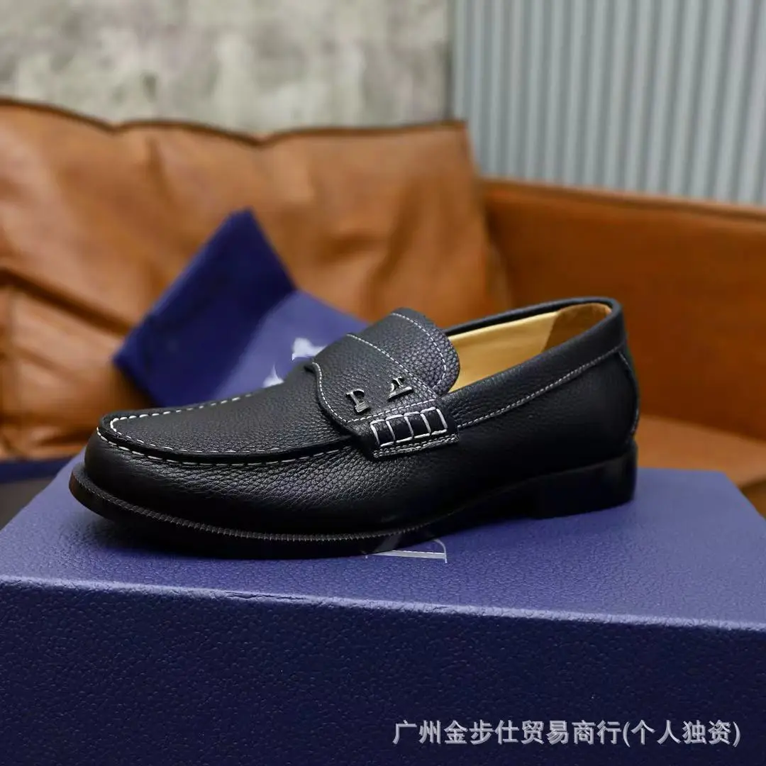 (Cross-border trading), loafers, set, slip-ons with metal buckle, European style, genuine leather, non-slip sole — chobi 10