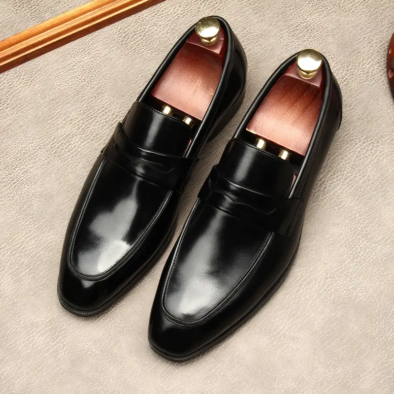 The new men's shoes, the European version of the leather, comfortable soft leather surface.Working at work, large size 45 — chobi 4