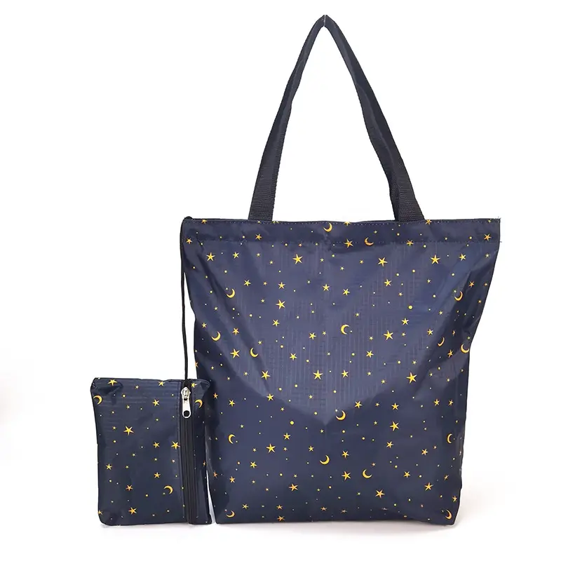 Waterproof shopping bag with zipper, folding handheld linen bag, travel bag, (Physicals), increased thickness — chobi 20