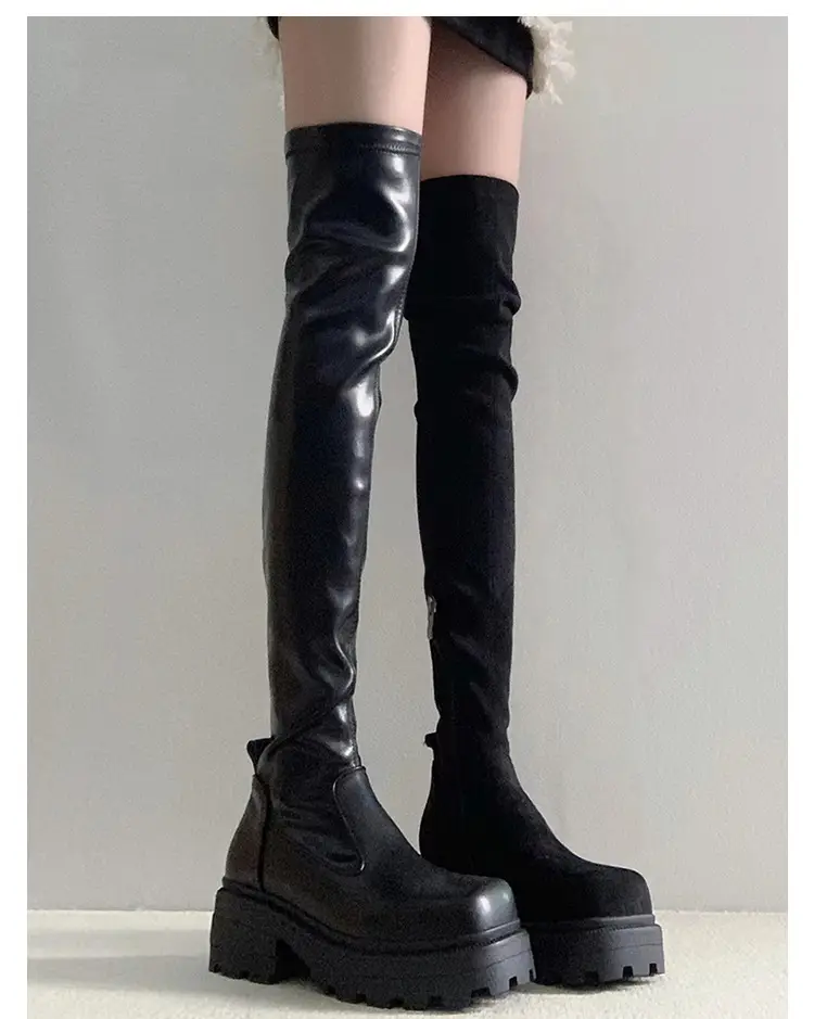 Elastic thin high boots platform, fitted — chobi 6