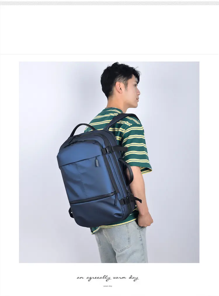 Men's capacious backpack, suitcase for traveling, equipment bag, shoulder bag, laptop, business version, 17 inch — chobi 40