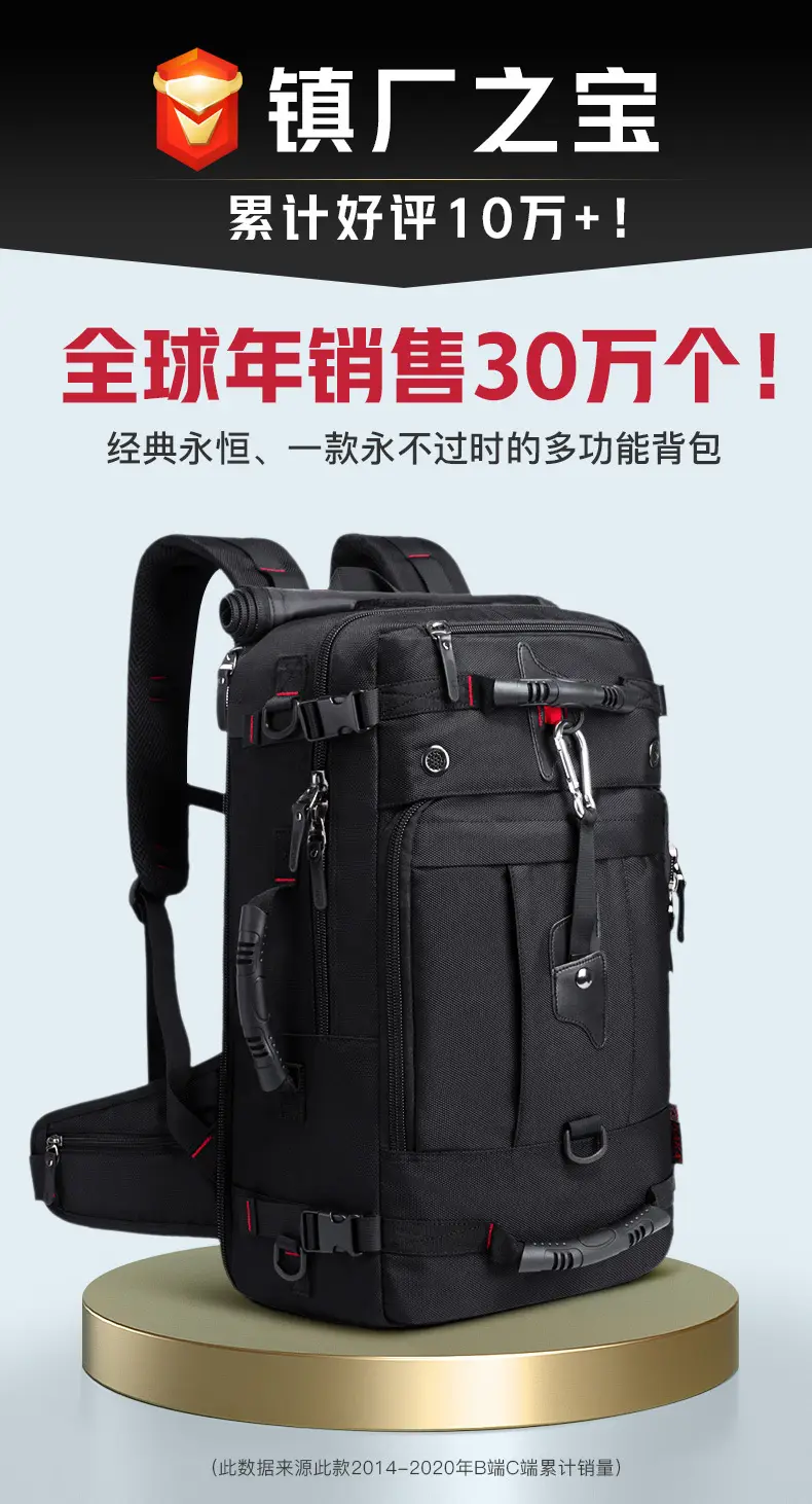 Backpack, capacious luggage universal travel bag for hiking, oxford cloth — chobi 2
