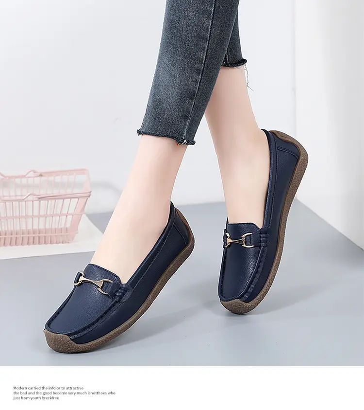 Comfortable universal “mom shoes” for summer and autumn, non-slip loafers wedge heel for work and office, non-slip sole, work shoes — chobi 25