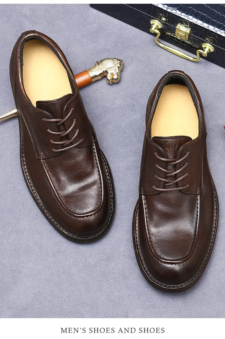 [vip spot] Light luxury Goodyear handmade shoes men's shoes cowhide leather sole genuine leather trendy business shoes British style — chobi 8