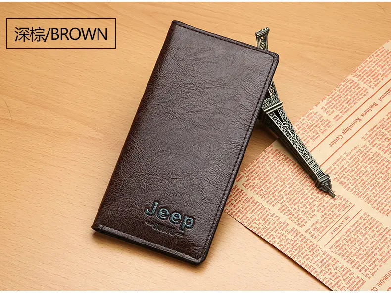 (Cross-border trading), jeep, men's long wallet, card holder, retro solid color bag — chobi 31