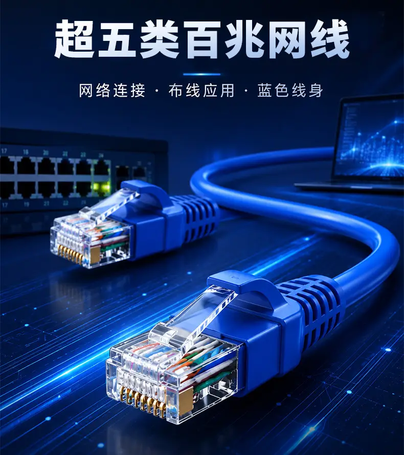 Computer finished network cable jumper, indoor broadband network twisted pair cable, Category 5e network cable, 1 meter network cable — chobi 5