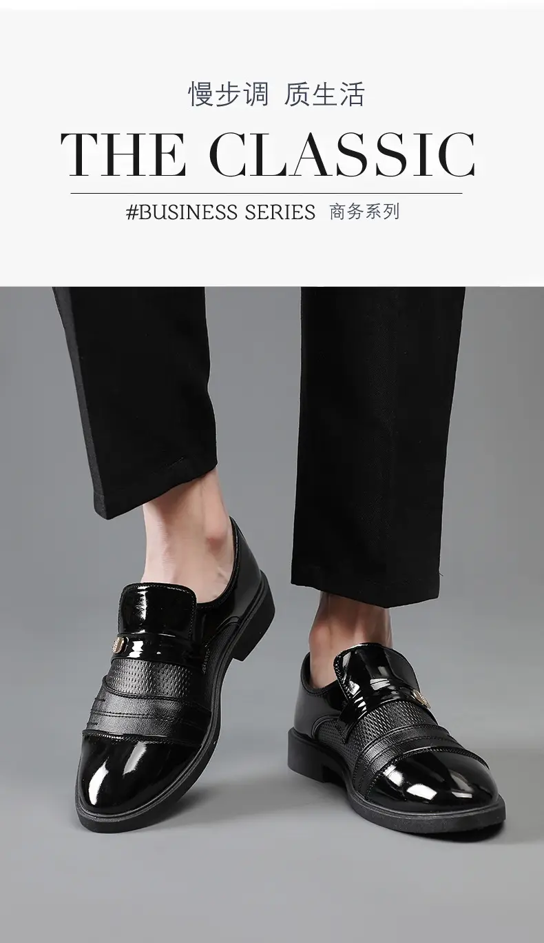 (Cross-border trading), men's glossy shoes, casual footwear, universal classic suit jacket, Collection Year 2025, plus size, mirror effect — chobi 3